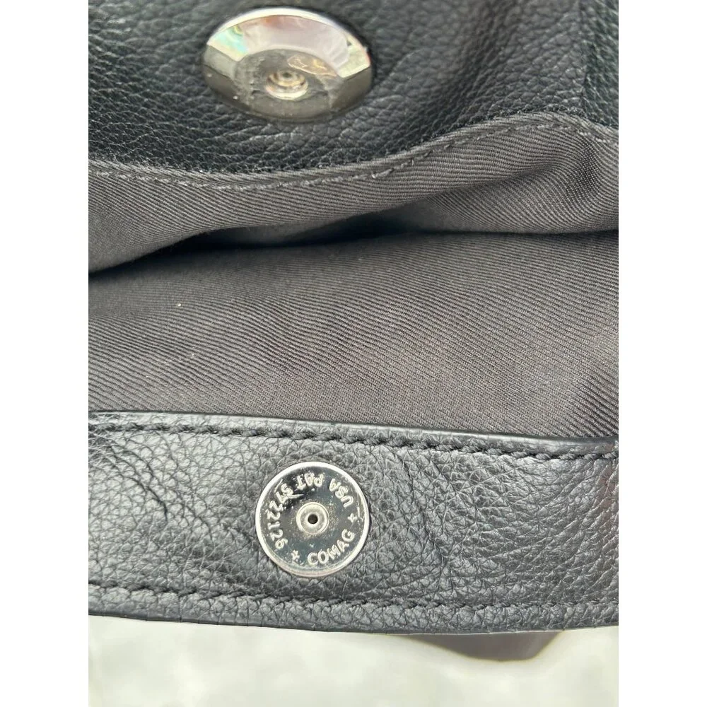 Coach Black Pebble Leather Commuter Laptop Bag Briefcase Unisex Crossbody